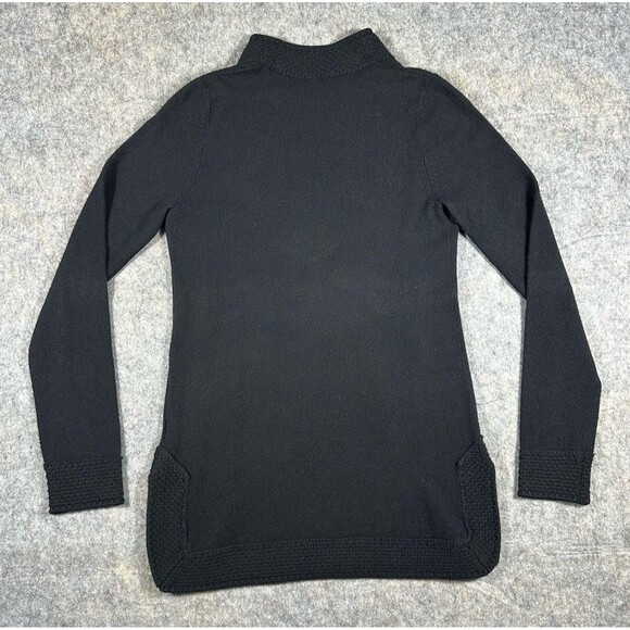 Tory Burch Lizzie Tunic Cashmere Sweater Women’s Small Black Pullover Comfort - Picture 2 of 7